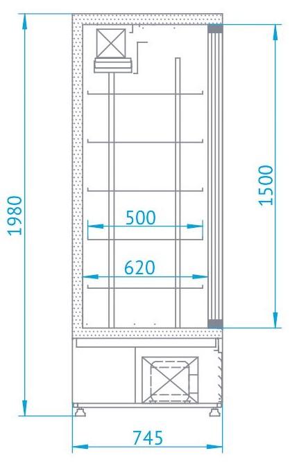 Chladiaca skriňa s presklenými posuvnými dverami S, 2 komory – RAPA