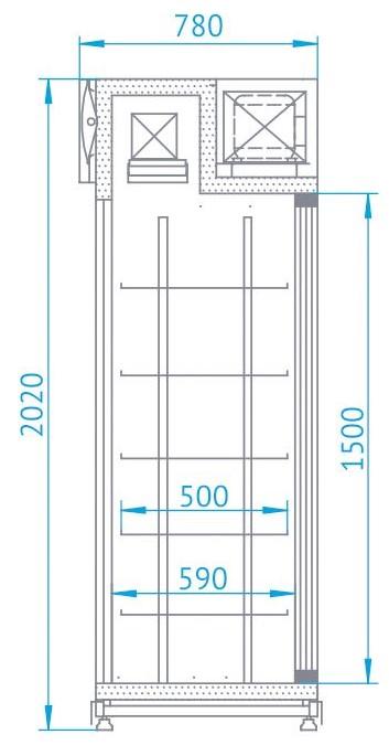 Presklená chladiaca skriňa s posuvnými dverami 2SR/AG, 2 komory – RAPA